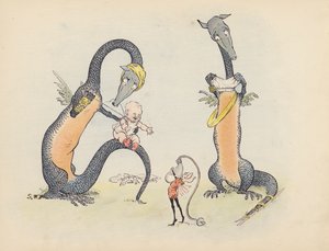 S Rosamond Praegerによる『Little Twin Dragons』のイラスト（カラーリトグラフ）