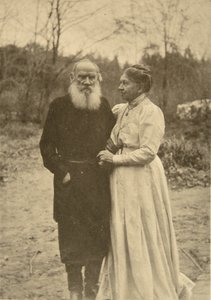 ロシアの作家レオトルストイとその妻、ロシアのソフィア、1910年9月23日。 作： Sophia Andreevna Tolstaya