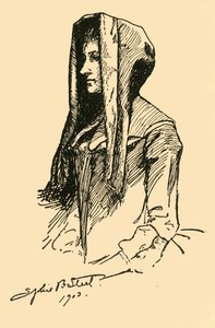 元の衣服から取られたCamletフード、c1702、1903、1937。 作： Sophie B. Steel