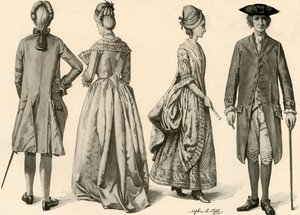 ジョージ3世、1760年から1776年、1903年、1937年の時代の衣服。 作： Sophie B. Steel
