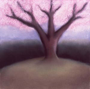 ブロッサム・ツリー（手漉き紙にパステル） 作： Sophie Hacker