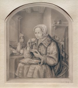 コーヒーを飲む女性 作： Sophie Hartz