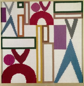 三角形、長方形、リングパーツで構成 作： Sophie Taeuber Arp