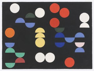円と半円による構成 作： Sophie Taeuber Arp
