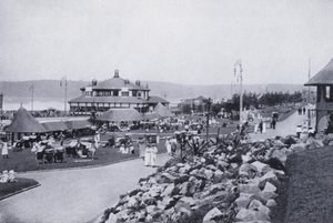 ダーバン、ビーチの全景（モノクロ写真 作： South African Photographer