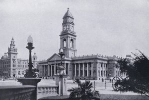 ダーバンの郵便局とナタール銀行（モノクロ写真 作： South African Photographer