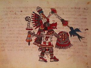 ケツァルコアトル、羽毛のある蛇、風の神、学問と聖職者、人生の達人、創造者であり文明人、あらゆる芸術の守護者であり、冶金学（ベラム）の発明者