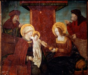 聖なる親族」、c1520。 作： South German master