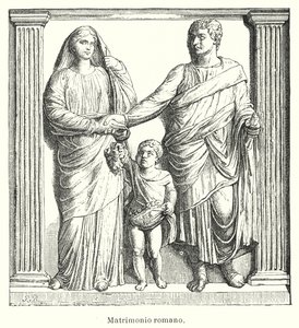 古代ローマの結婚（リトグラフ 作： Spanish School