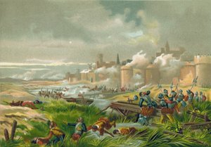 フランス、サンカンタンの戦い、1557 作： Spanish School