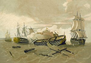 イギリスの艦隊がキューロのカスティージョデルモロを攻撃、1761年