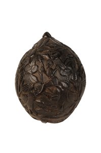 彫られたココナッツの貯金箱バグベア、スパニッシュコロニアル、1800年頃（ココナッツ 作： Spanish School