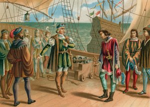 コロンバスはポルトガル海軍大将の命令を無視します 作： Spanish School