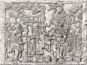 メキシコ、チアパス州、ヤクスチランの古代マヤ都市の装飾的なまぐさ 作： Spanish School