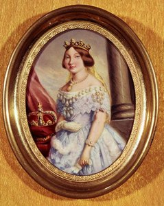 イザベラ女王II（1830-1904）のミニチュアポートレート 作： Spanish School