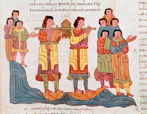 モサラベ芸術：「契約の箱のエルサレムへの輸送」 作： Spanish School