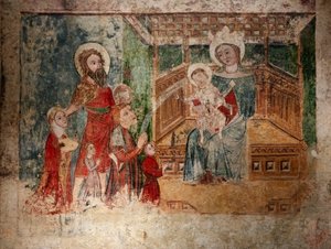イパス（ウエルカ）の庵の壁画の起源。15世紀（フレスコ画） 作： Spanish School