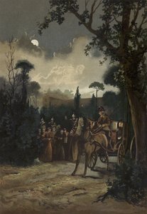 ローマを去る教皇ピオ9世、1848年