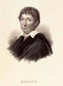 スペインの作家、レアンドロ・フェルナンデス・デ・モラティン（1760-1828）の肖像。19世紀のエングレーヴィング。マドリッドのロマンティック美術館。 作： Spanish School