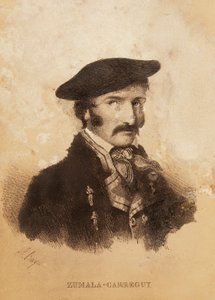 スペイン独立戦争と第一次カーリスト戦争の登場人物、トマス・スマラ・カレギ（1788-1835）の肖像（エングレーヴィング 作： Spanish School