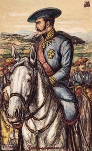 第一次世界大戦（1833年〜1840年）でカーリスト軍の軍人だったトマス・スマラカレージ（1788年〜1835年）の肖像（リトグラフ 作： Spanish School