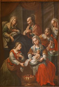 サンクチュアリ（Santuario de Queralt）。教会の様子。内部の様子。絵画。19世紀 作： Spanish School