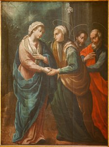 サンクチュアリ（Santuario de Queralt）。教会の様子。内部の様子。絵画。19世紀 作： Spanish School