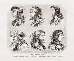 6人のスペイン人王。 作： Spanish School