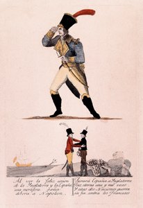 スペイン独立戦争。ナポレオン、スペインとイギリスの同盟に立ち向かう 作： Spanish School