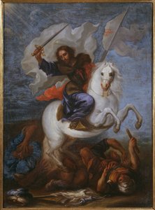 クラビホの戦いでのセントジェームス大王 作： Spanish School