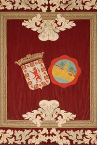 クリスチャンキングスのアルカサルのモザイクホールのタペストリー 作： Spanish School