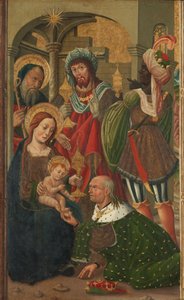王の崇拝、1490年頃（パネル上のテンペラ） 作： Spanish School