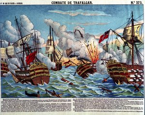 トラファルガーの海戦（10月21日 作： Spanish School