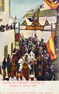1905年3月31日、カイザーヴィルヘルム2世（1859〜1941年）のタンジールへの進入