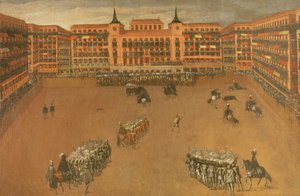 大雄牛の祭典中のマドリッドのメイン広場 作： Spanish School