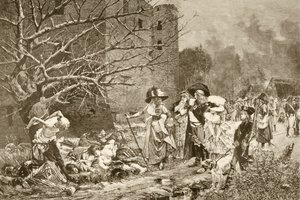 1890年頃に出版された「Album Artistico」からのフランソワ・フラメンによる絵画の後、フランス革命中のフランスのマシュクールの虐殺（リソ）