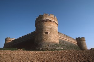 3つのコーナータワーと境界壁を下から 作： Spanish School