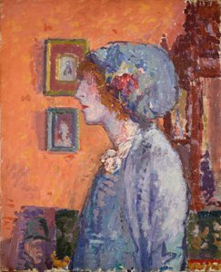 芸術家の妻、モリー・カーの肖像、1911年。 作： Spencer Gore