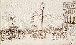 ストリート シーン - ピカデリー サーカス、1900 年代 作： Spencer Gore