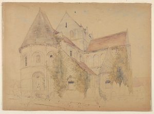 聖ニコラス教会、カーン、フランスのスケッチ 作： Stanford White