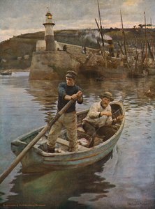 灯台ニューリン、コーンウォール、1893年、c1930。 作： Elizabeth Adela Stanhope Forbes