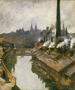 シェフィールド：川と煙突 作： Stanhope Alexander Forbes
