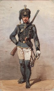 スタニスラオ・グリマルディ・デル・ポゲットの描いたユニフォームの習作 作： Stanislas Grimaldi del Poggetto