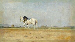 畑の鋤馬 作： Stanislas Lepine