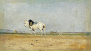 畑を耕す馬