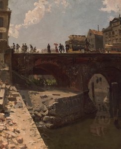 フランスの町の橋 作： Stanislas Victor Edouard Lepine