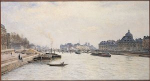 ポン・デ・ザール、ポン・ロワイヤルからの眺め、1884年頃（油彩）