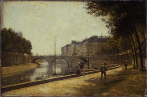 サン・ミッシェル橋、1880年頃（木に油彩） 作： Stanislas Victor Edouard Lepine