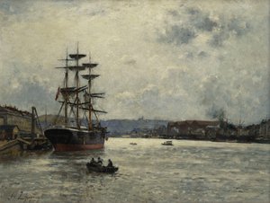 カーンの港;カーン港、 作： Stanislas Victor Edouard Lepine
