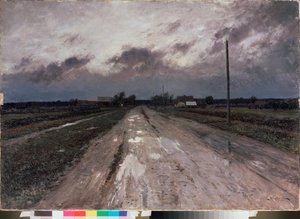 秋。 スタニスラフ・ユリアノビッチ・ジュコフスキー（ジュコフスキー）（1873-1944）による絵画、キャンバスに油彩